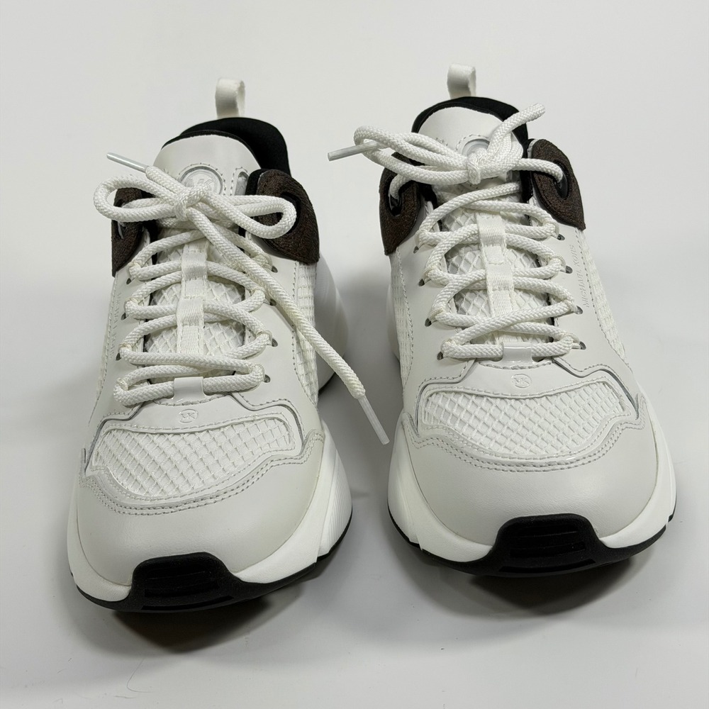 Michael Kors Size-7M Womens Bowie Trainer Diamond Mesh XL Sneakers White - Picture 8 of 10